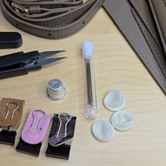 Grace DIY leather bag kit, pre-cut leather and tools