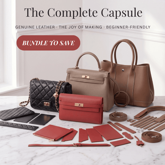 The Complete Capsule bundle, four DIY leather bag kits