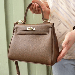 Finished Grace leather satchel, made from a DIY leather bag kit