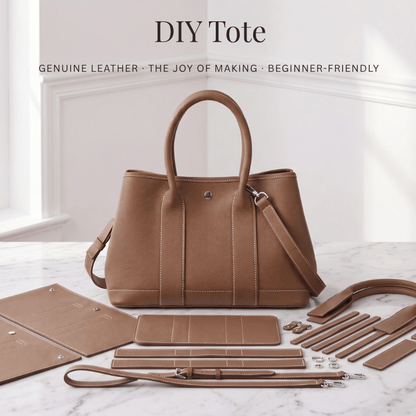 Daphne DIY leather bag kit in brown, finished everyday tote