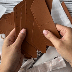 Valentina DIY leather wallet clutch kit, pre-cut leather and tools