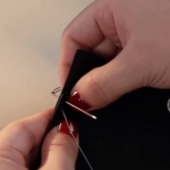 Hand-stitching a Madeline DIY leather bag kit